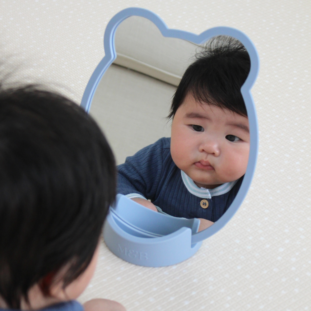 Tummy Time Mirror Dusty Blue – Munchkin Bear - Main Image