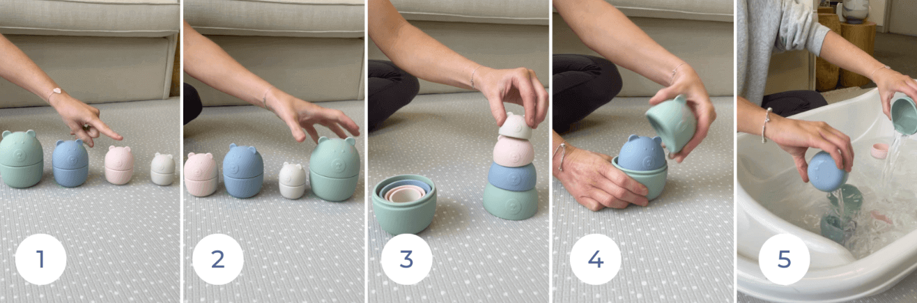 Silicone stacking toy for children - 5 ways to play 