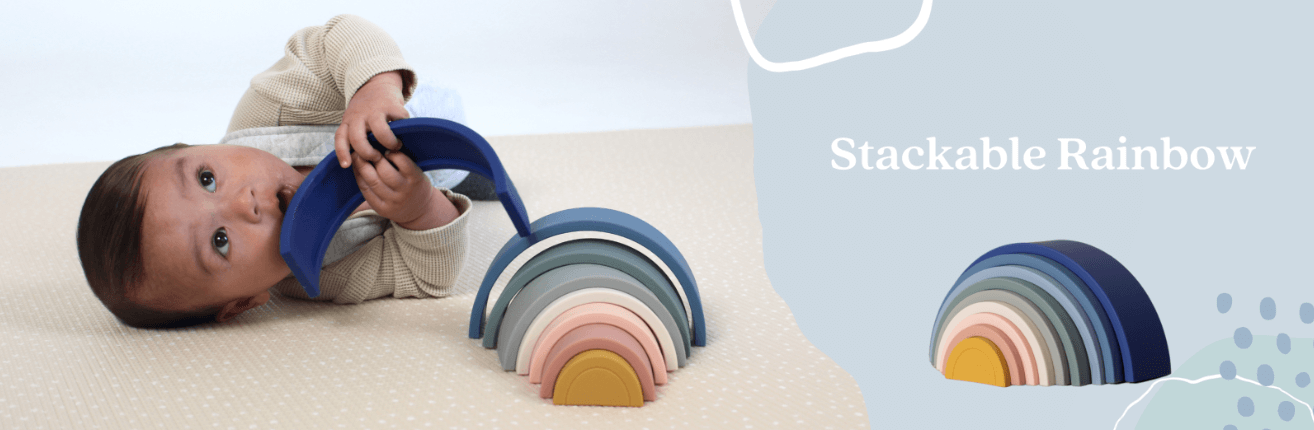 silicone stacking sensory rainbow for kids 